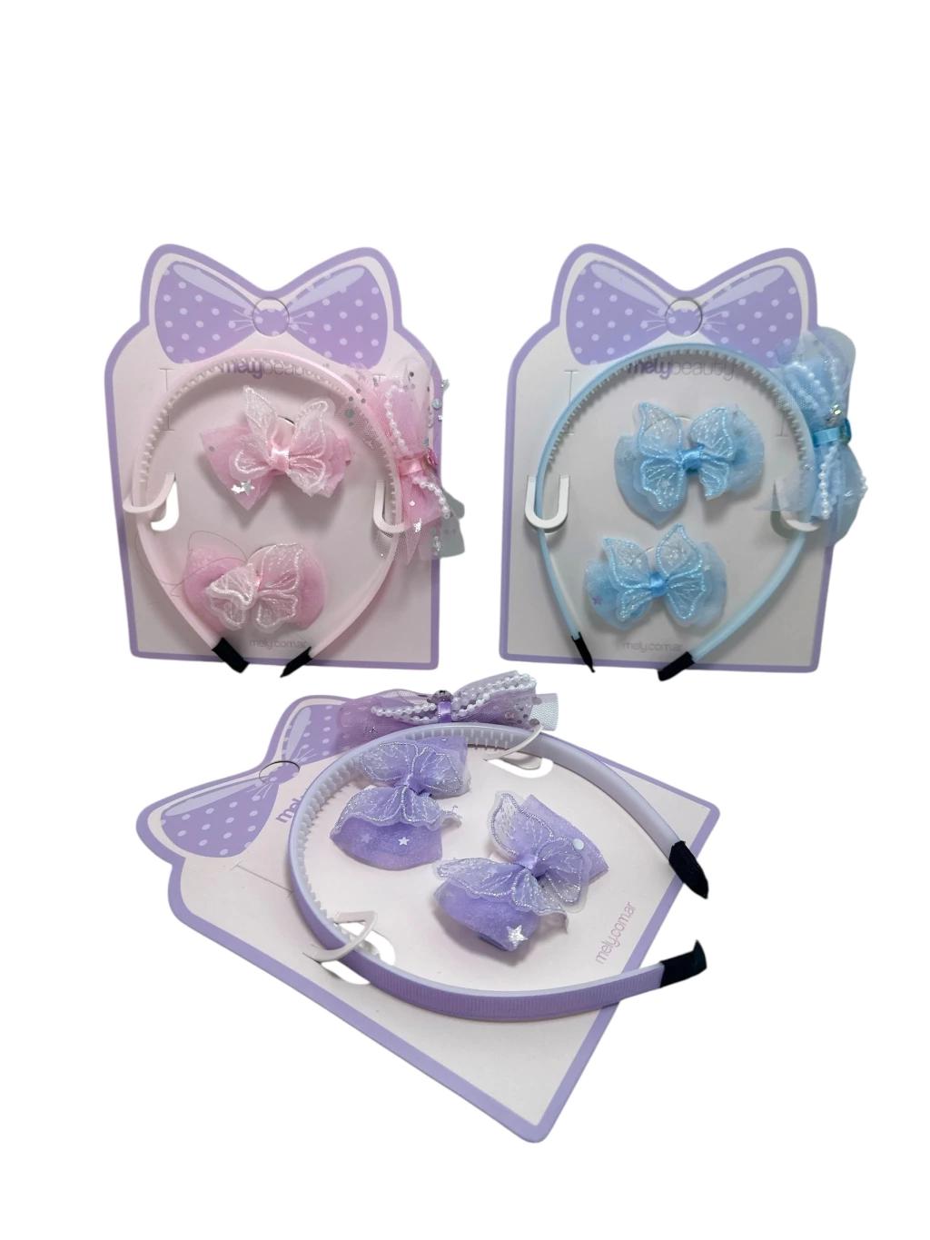 Set de vincha y mariposas Mely